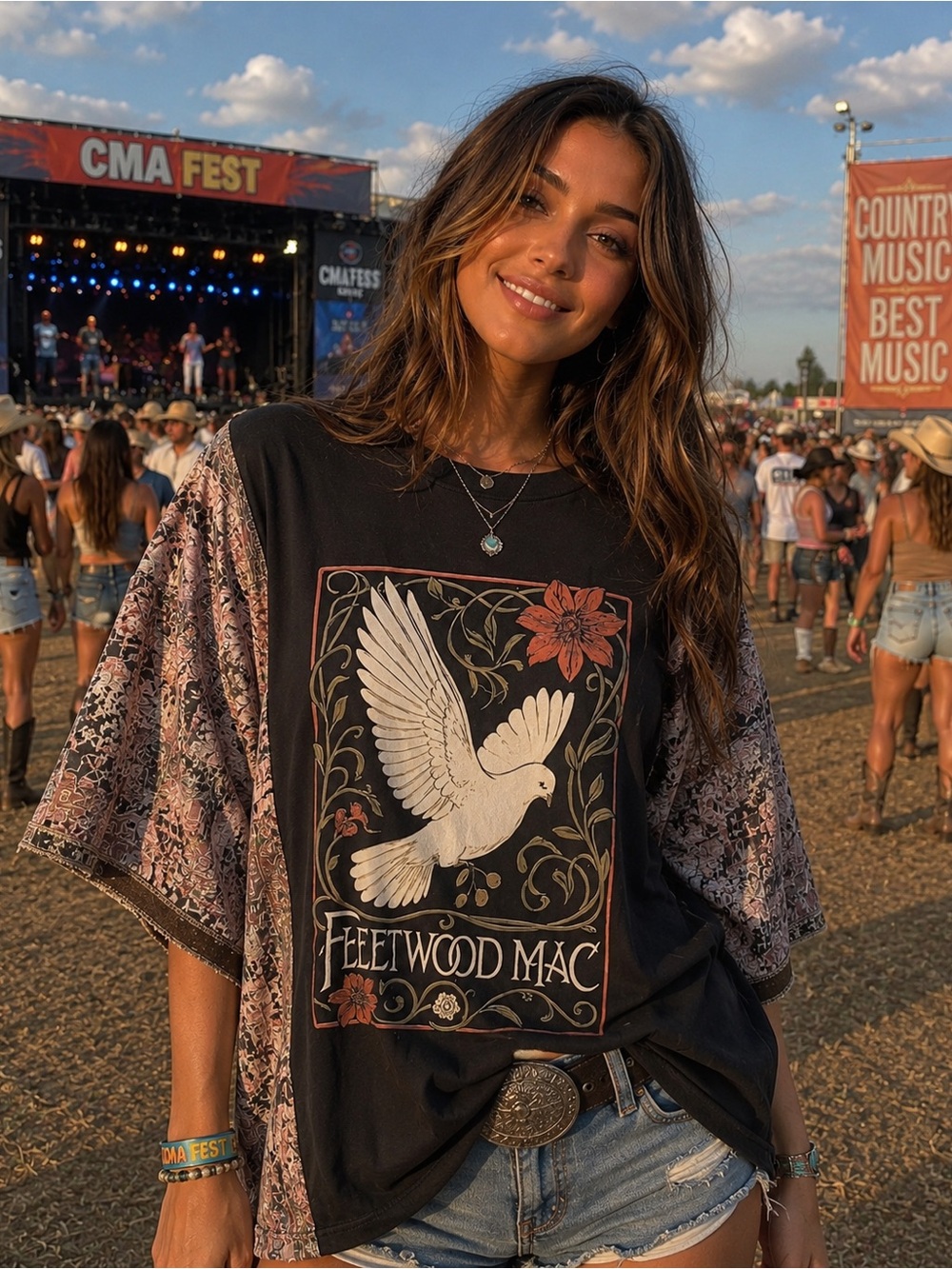 Fleetwood Mac Kantha Poncho Upcycle One Size